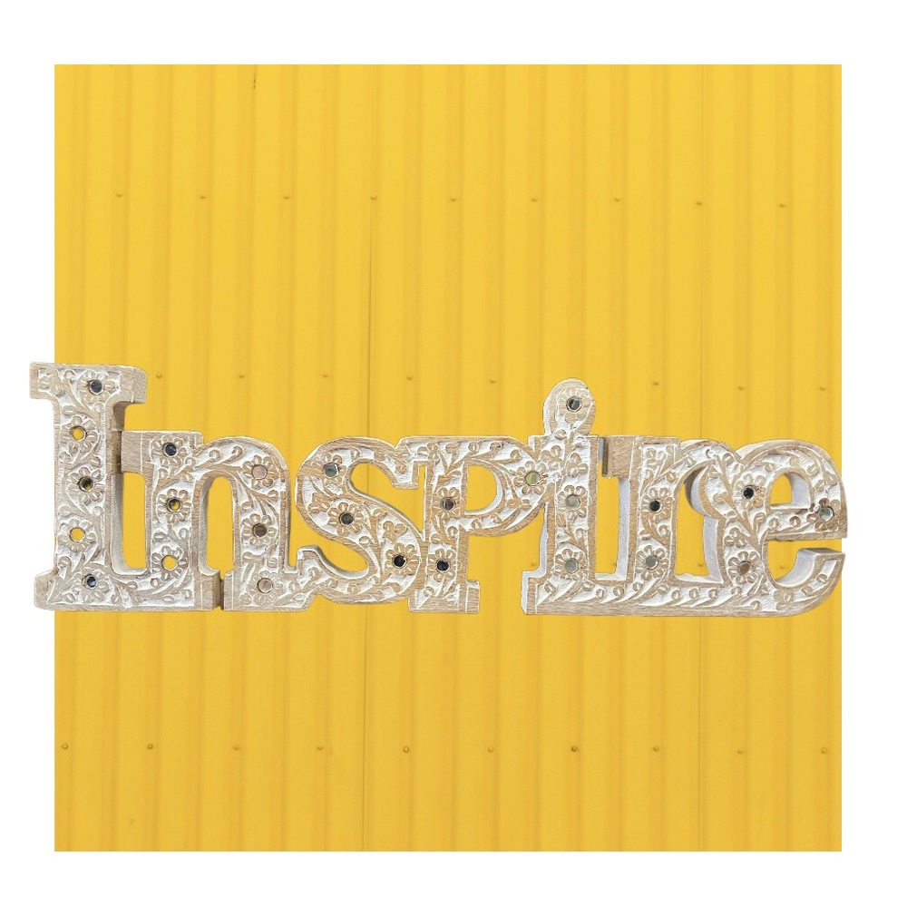 Bohemian "INSPIRE" Wood Carving